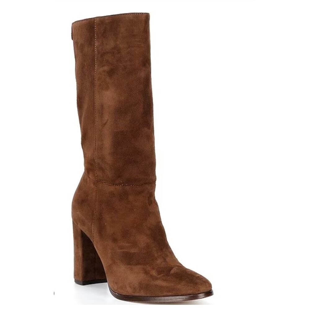 Lauren Ralph Lauren Women's Artizan Suede Tall Boots Tobacco Size 11 NIB Pull-On - Picture 1 of 16